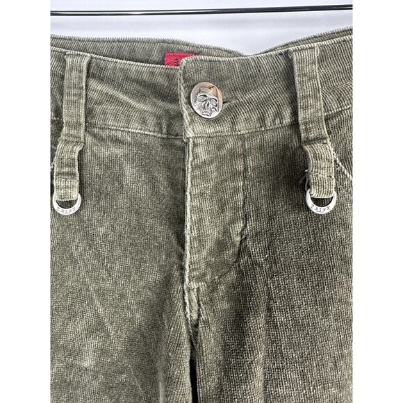Tripp NYC Corduroy Low Rise Pants Green Women's Size 11 Y2k Goth Grunge Punk - Picture 6 of 15
